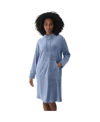 Ellos Plus Hooded Velour Lounge Dress