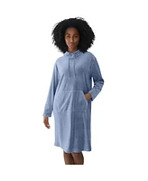 ellos Plus Hooded Velour Lounge Dress