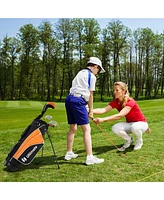 Gymax 28'' Portable Junior Complete Golf Club Set for Kids Age 8+ Set of 5