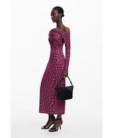 Desigual Women's Psychedelic checkered dress