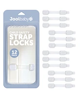 Jool Baby Toddler Multi-Use Safety Strap for Cabinets, Fridges, Drawers, Damage-Free Adhesives Safety - 12 Pack