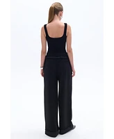 Nocturne Women's Wide-Leg Pants with Elastic Waistband