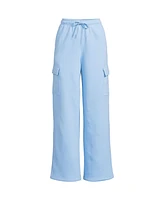 Lands' End Women's Serious Sweats High Rise Wide Leg Cargo Pants