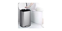 Slickblue 13-Gallon Modern Stainless Steel Kitchen Trash Can with Foot Step Pedal Design