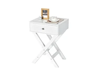 Slickblue X-Shape 1-Drawer Nightstand End/Side Table with Storage for Bedroom or Living Room