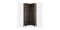 Slickblue High Corner Bookcase Bookshelf in Wood Finish