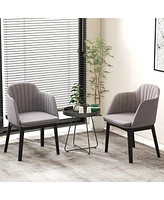 Gymax 2PCS Modern Dining Chairs Upholstered Velvet Accent Chairs w/ Curved Backrests