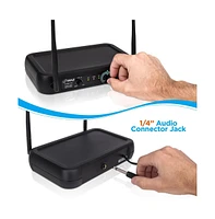 Pyle 2-Channel Vhf Wireless Microphone System with (2) Handheld Mics, Adjustable Volume Control