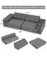 gaomon 8PCS Modular Kids Play Couch, Diy Toddler Couch for Building Magical Forts in Playroom and Bedroom