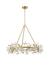 Possini Euro Design Carrine 31 1/2" Modern Floral Pendant Chandelier Ceiling Light Fixture Dining Room Over Table Kitchen Island Foyer Flower Hanging