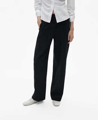 Mango Women's Pleat Straight Trousers