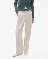 Mango Women's Pleat Straight Trousers