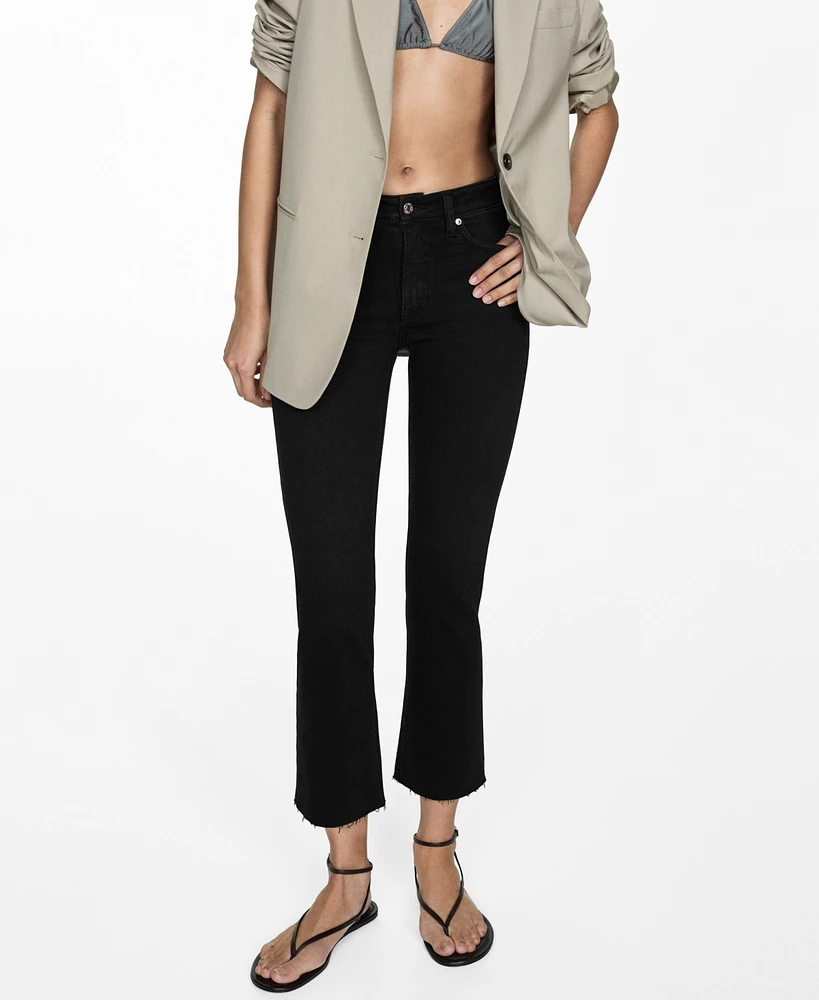 Mango Women's Sienna Flare Crop Jeans