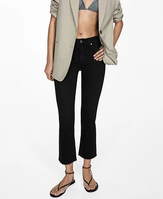 Mango Women's Sienna Flare Crop Jeans
