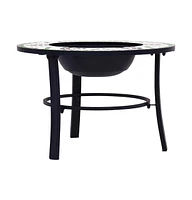 vidaXL Mosaic Fire Pit Green 26.8" Ceramic