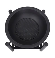vidaXL Fire Pit with Poker 21.3"x21.3"x21.7" Steel