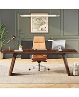 Tribesigns 70.9-Inch All Wood Executive Desk, Large Home Office Computer Desk, Industrial Business Style Solid Study Writing Table, Workstation Furnit