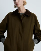 Mango Women's Contrasting Collar Oversized Parka