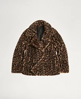 Mango Women's Leopard Regular Coat