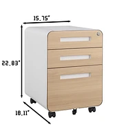 Boyel Living 3 Drawer Mobile File Cabinet Under Desk Office Versatile Storage Cabinet for Legal/Letter/A4 Files