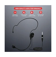 Pyle Cardioid Condenser Headset Microphone with Flexible Wired Boom for Belt Pack Mic Systems