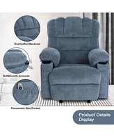Boyel Living Recliner Chair Massage Heating Sofa with Usb and Side Pocket 2 Cup Holders
