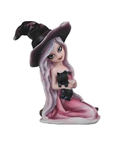 Fc Design "2-pc Set" 6"H Pink Witch Girl with Black Cat Figurine Statue Ornament Home Room Office Decor and Perfect Ideas for Housewarming, Holidays a