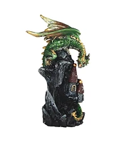 Fc Design 2-pc Set" 4"H Medieval Green Dragon on Castle Figurine Statue Ornament Home Room Office Decor and Perfect Ideas for Housewarming, Holidays a