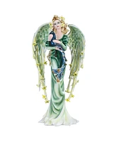 Fc Design 2-pc Set" 9.25"H Green Angel Fairy with Peacock Figurine Statue Ornament Home Room Office Decor and Perfect Ideas for Housewarming, Holidays