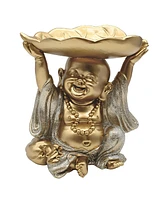 Fc Design "2-pc Set" 6"H Gold and Silver Maitreya Buddha Statue Happy Buddha Figurine Statue Ornament Home Room Office Decor and Perfect Ideas for Hou