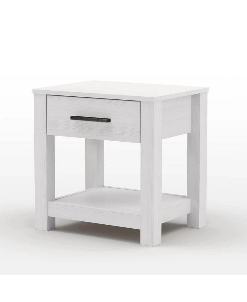 Slickblue Farmhouse Traditional Rustic Pine Wood 1-Drawer Nightstand Bedside Table for Bedroom Storage and Charm