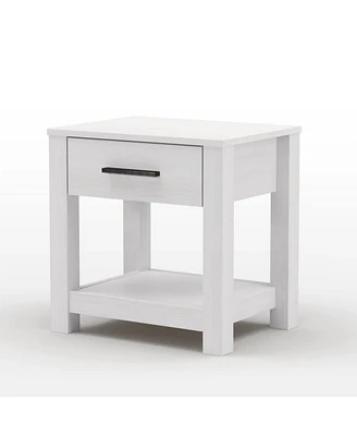 Slickblue Farmhouse Traditional Rustic Pine Wood 1-Drawer Nightstand Bedside Table for Bedroom Storage and Charm