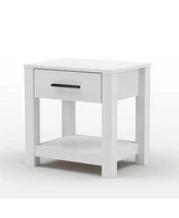 Slickblue Farmhouse Traditional Rustic Pine Wood 1-Drawer Nightstand Bedside Table for Bedroom Storage and Charm