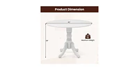 Slickblue Round Solid Wood Kitchen Dining Table in Farmhouse Wooden Finish