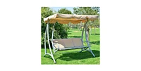 Slickblue Sturdy 3-Person Outdoor Patio Porch Canopy Swing