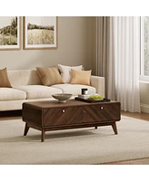 LuxenHome Columbia Engineered Wood Coffee Table with Storage