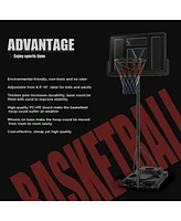 Gymax Height Adjustable Portable Basketball Hoop System Shatterproof Backboard Wheels