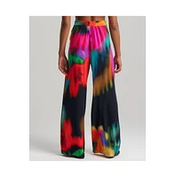 Natori Women's Floral Mirage - Printed Rayon Pants with Tassel