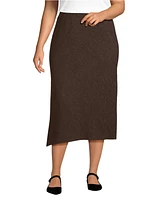 Lands' End Plus Crinkle Midi Skirt