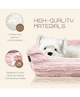 Reserve Jacquard Cuddler, Ultra-Soft & Elegant Pet Bed for Dogs & Cats, Pink