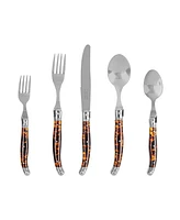 French Home Laguiole Connoisseur 20-Piece 18/10 Flatware Set with Tortoise Handles
