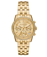 Michael Kors Women's Mini Ritz Chronograph Gold-Tone Stainless Steel Watch, 35mm