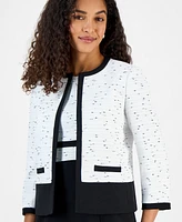 Kasper Women's Colorblocked Tweed Cropped Blazer, Regular & Petite