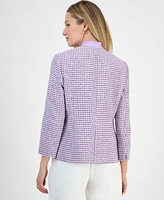 Kasper Women's Tweed Open-Front 3/4-Sleeve Jacket, Regular and Petite Sizes