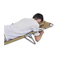 vidaXL Foldable Sunlounger with Head Cushion Adjustable Backrest Taupe