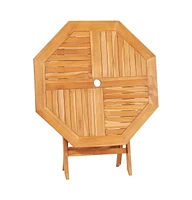 vidaXL Folding Patio Table 33.5"x33.5"x29.9" Solid Teak Wood