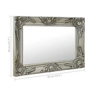 vidaXL Wall Mirror Baroque Style 23.6"x15.7" Silver