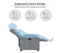 Recliner Chair Light Gray Fabric