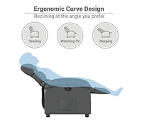 Recliner Chair Gray Faux Leather