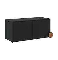 vidaXL Garden Storage Box with Wheels 74.8 Gal Poly Rattan